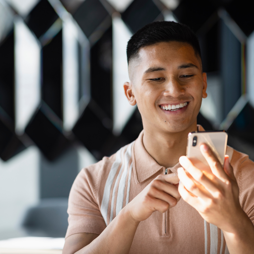 hotel guest using mobile to access UPRISER